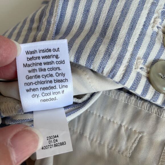 LC Lauren‎ Conrad High Waisted Shorts Size 2 Periwinkle Railroad Stripe Coquette - Picture 11 of 11